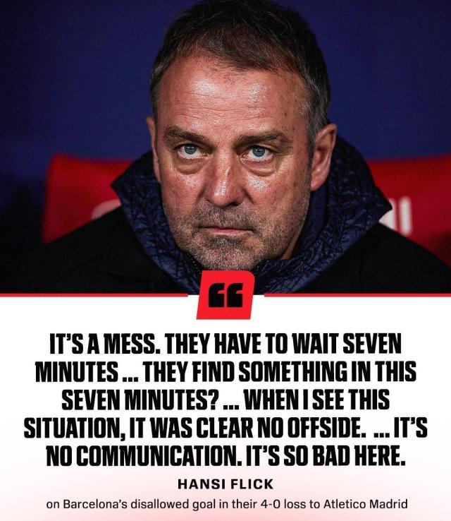 乐鱼体育官网网页版-弗利克巴萨生涯最惨一败，手工越位线划掉巴萨进球